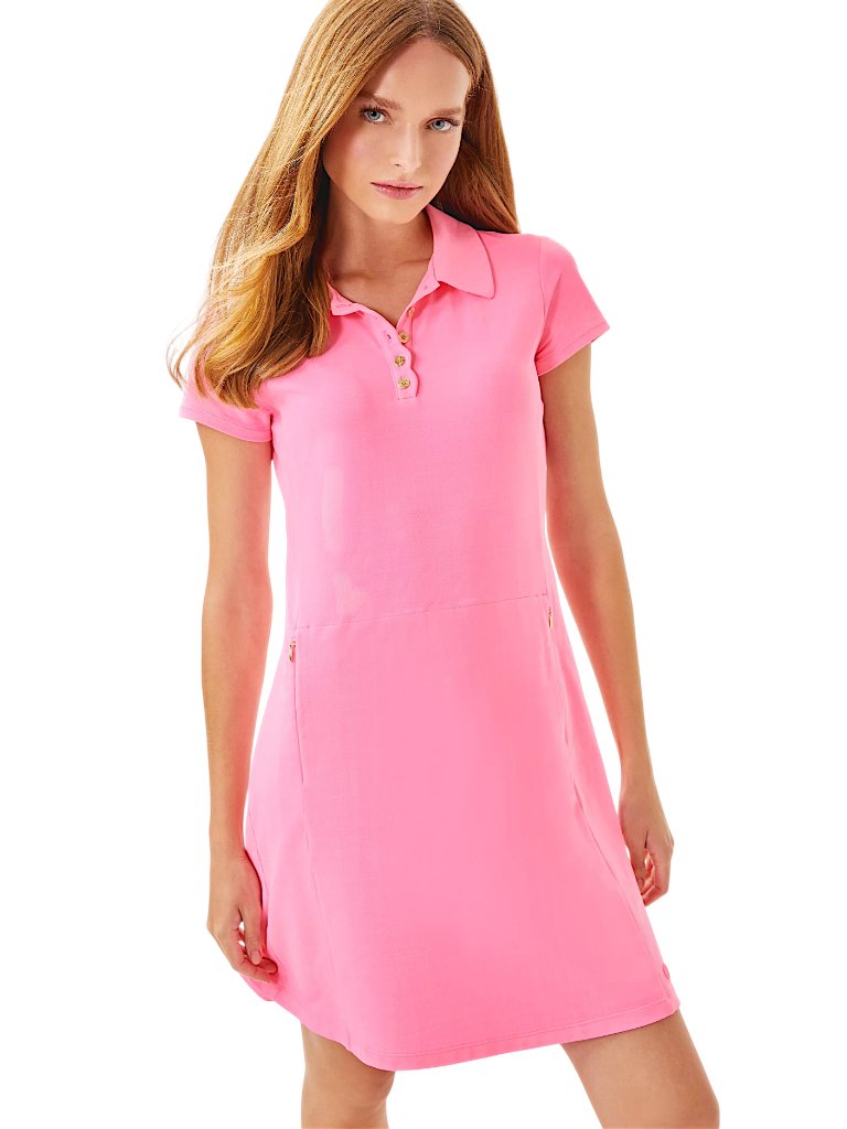 Lilly Pulitzer Upf 50+ Frida Polo Dress Set In Rousseau Pink Nwt - Size X-Small